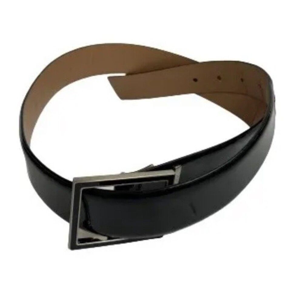 Calvin Klein Men's Black Genuine Leather, Buckle Dress Belt Size S